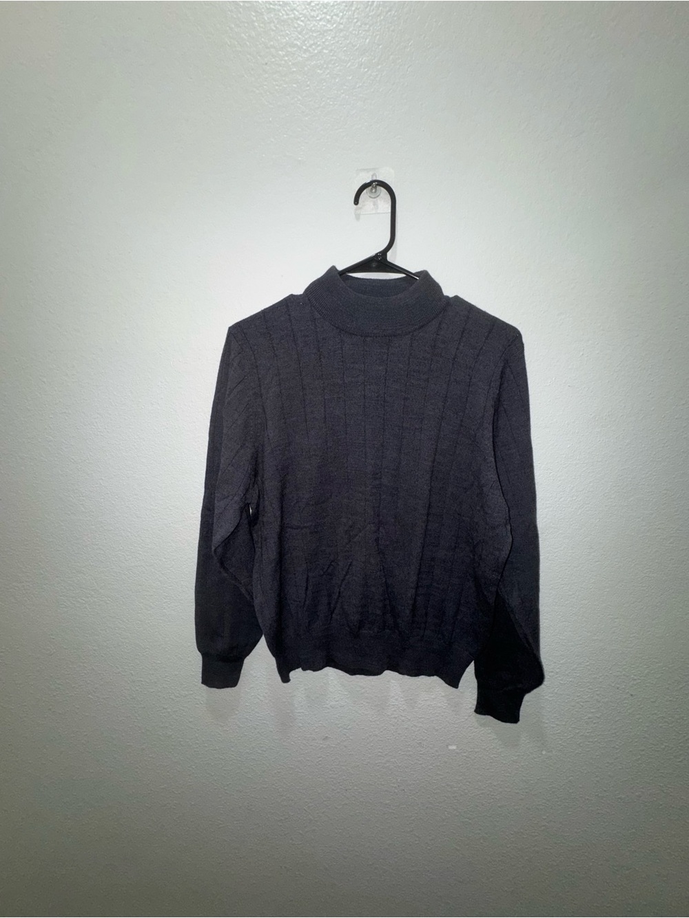 Harve Benard Black Ribbed Turtleneck Sweater